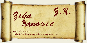 Žika Manović vizit kartica